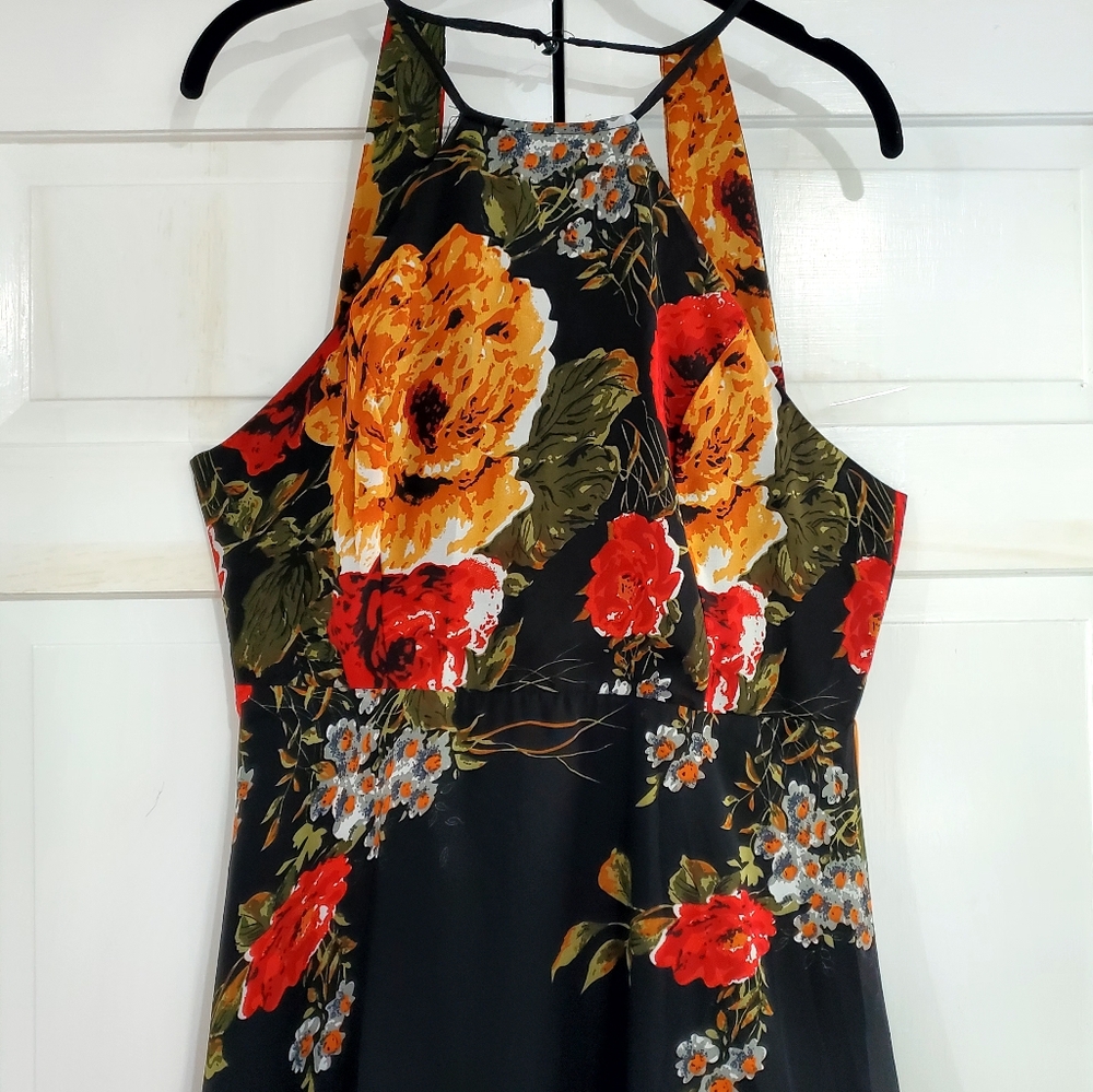 Long Backless Floral Dress